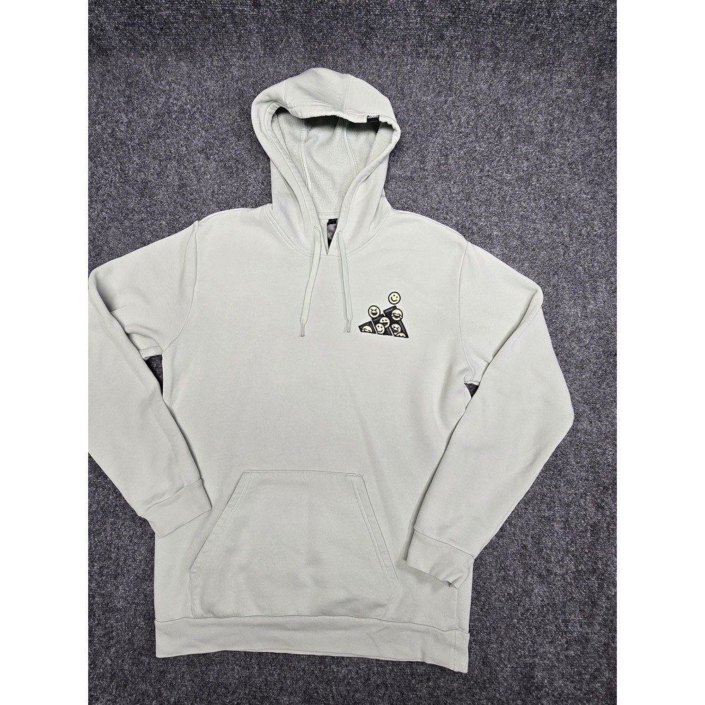 Adidas Hoodie Mens Medium Smiley Face Graphic Pullover Kangaroo Pocket Hooded
